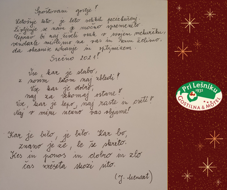 Voščilnica 2021 Pri Lešniku d.o.o. Text